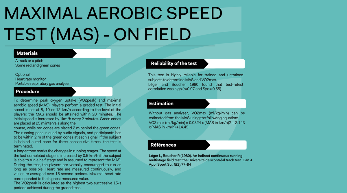 Maximal Aerobic Speed (MAS) et/ou maximal oxygen uptake (VO2max)